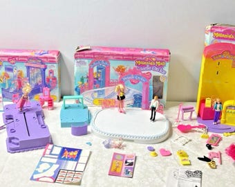 Lote de juguetes vintage Melanie's Mall de Cap Toys, accesorios y 4 muñecas, 1996