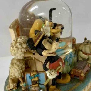 Disney Mickey Mouse & Pluto Snow Globe Pirate Theme Musical Figurine image 6