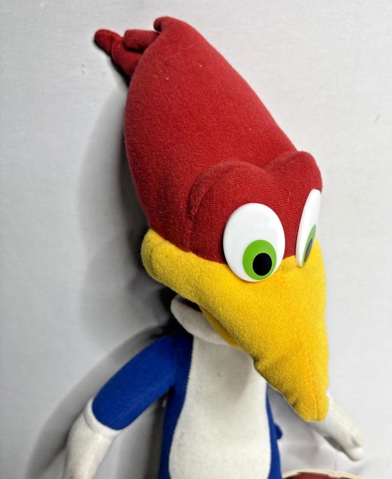 Peluche de pájaro carpintero Woody Kellytoy 2006, personaje de dibujos animados, animal de peluche imagen 3