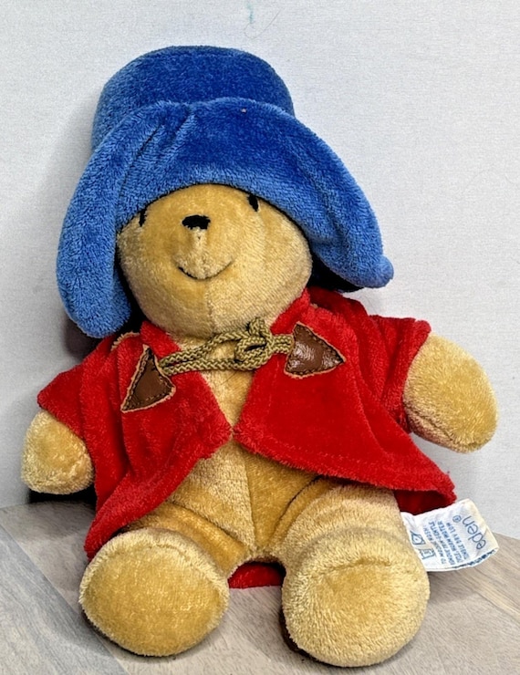 Eden Paddington Bear Plush Stuffed Animal Blue Hat Red Coat