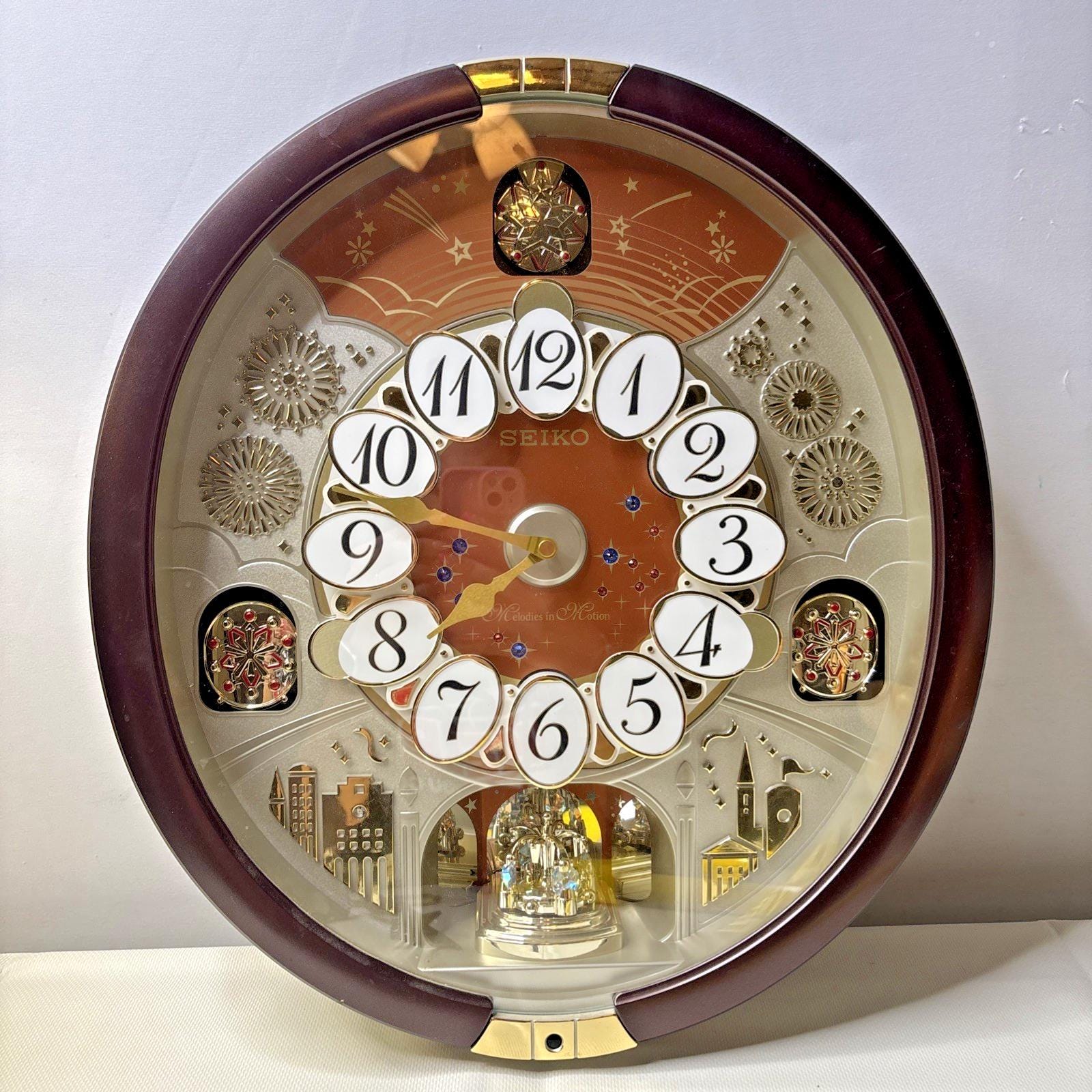 Seiko Melodies In Motion Wall Clock 7 Beatles Songs Hi-Fi Musical Movement EBa
