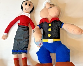 Vintage Popeye Plush Doll Stuffed Toy Sailor Man Olive Oil
