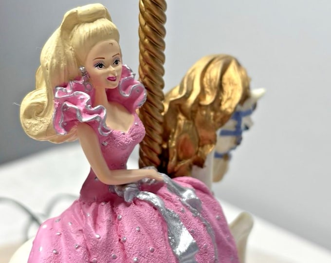 1997 Mr. Christmas Barbie Carousel Tree Topper W/ Box Tested Works ...