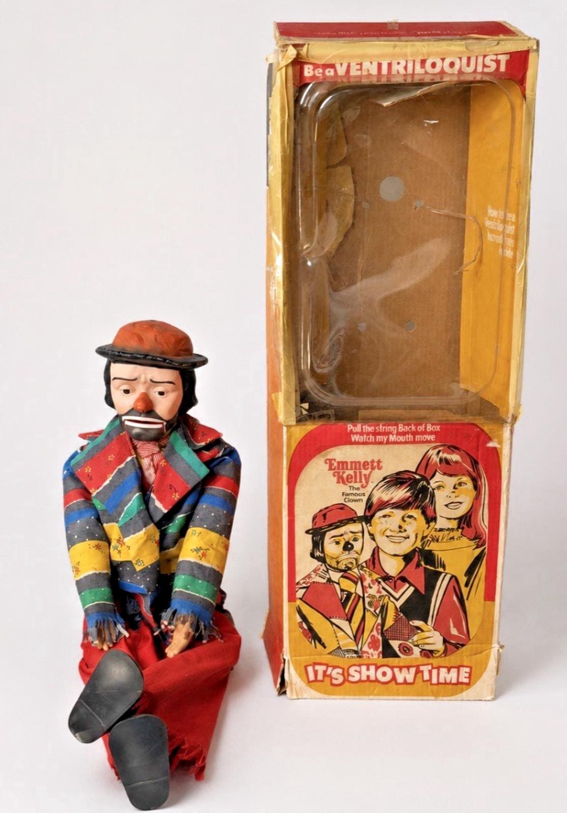 50s Vintage Emmett Kelly Clown Doll箱あり 50s Vintage Emmett Kelly