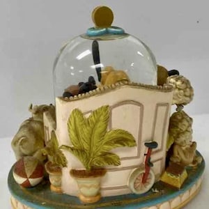 Disney Mickey Mouse & Pluto Snow Globe Pirate Theme Musical Figurine image 3