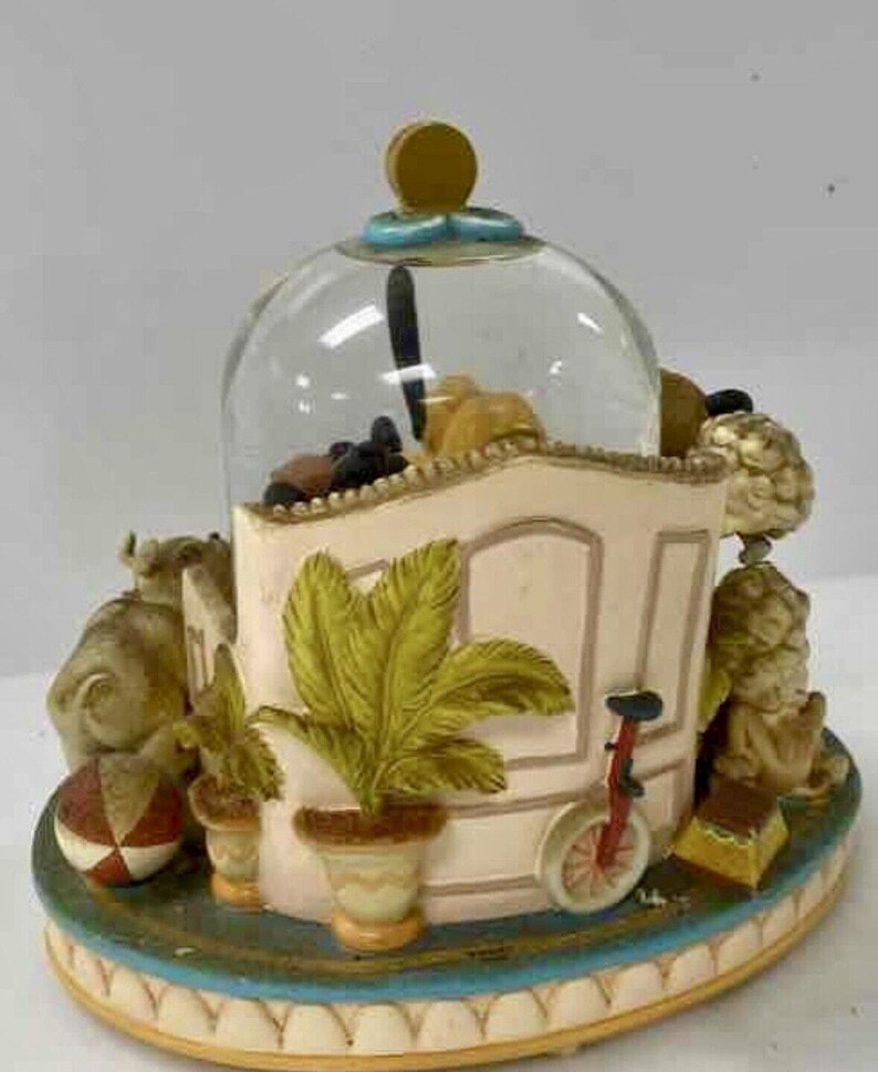 Disney Mickey Mouse & Pluto Snow Globe Pirate Theme Musical Figurine image 3