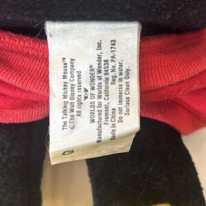 Talking Mickey Mouse Cassette Player Plush World Wonder DNW image 10