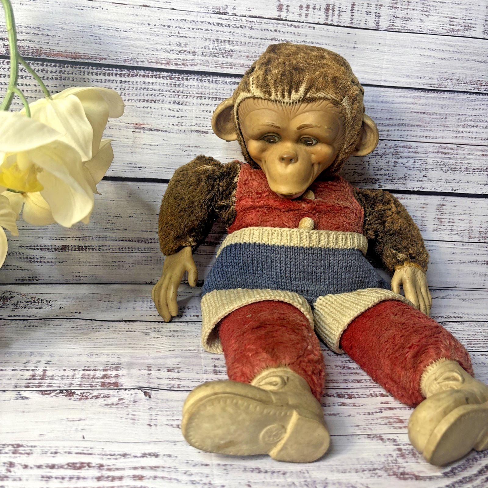 Stuffed monkey with rubber face - Etsy 日本