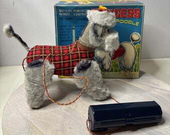 1980s Peppy Puppy Battery Operated Remote Control Plush Dog W/ Box