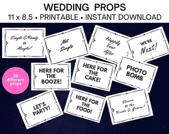 Hochzeit Photo Booth Requisiten - druckbare Hochzeit Requisiten - Hochzeitsempfang Zeichen - 20 Hochzeit Requisiten - Minimalistische Requisiten - Instant Download