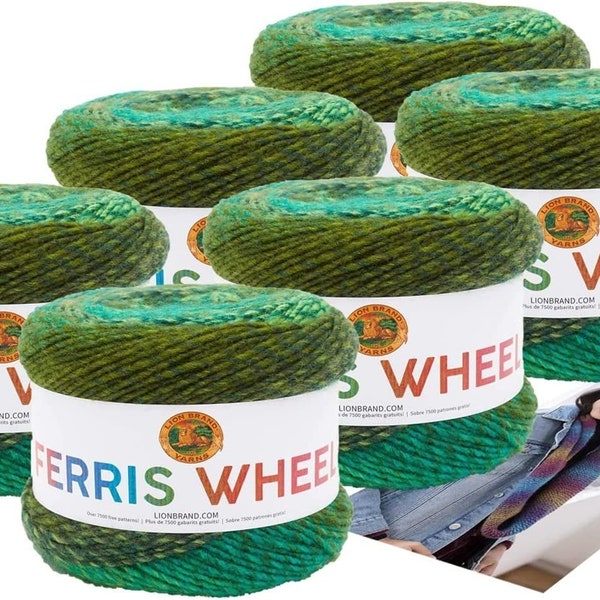 Lion Brand Yarn - Ferris Wheel - 6 Pack with Pattern