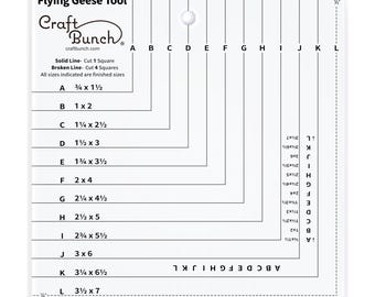 Craft Bunch - Non-Slip Flying Geese Tool Quilting Ruler Template - 8.5" x 8.5"