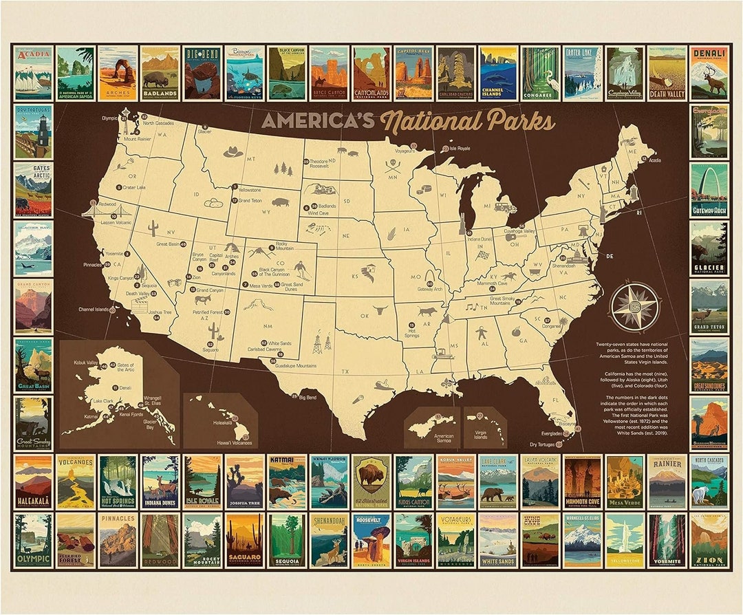 Riley blake national parks poster panel map 36x43 quilting fabric etsy