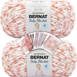  Bernat Blanket Yarn - Big Ball (10.5 oz) - 2 Pack with Pattern  Cards in Color (Inkwell)