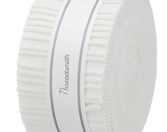 Threadsmith - Jelly Roll - 40 Strips 2.5x44 inches 100% Cotton (White)