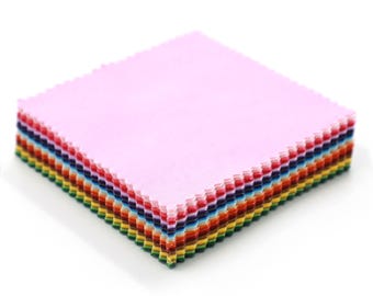 Threadsmith - 5 inch Charm Pack for Quilting - 100 Precut Cotton Fabric Squares (50 Colors)