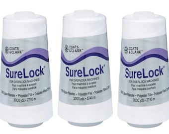 Coats & Clark - SureLock Serging Thread - 3 Pack (White)