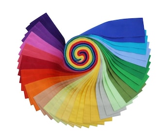 Threadsmith Jelly Roll Fabric Strips – 40 Precut Strips, 2.5" x 44" – 100% Premium U.S. Cotton – 20 Bold Colors – Quilting & Sewing...