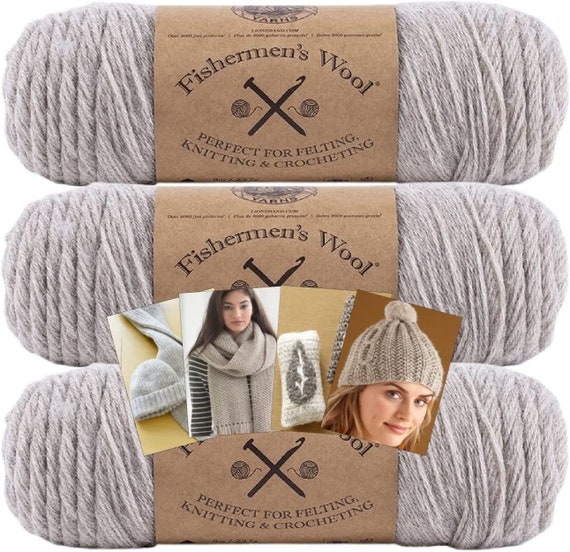 Lion Brand Yarn Fishermen s Wool 3 Pack With Pattern Cards Etsy