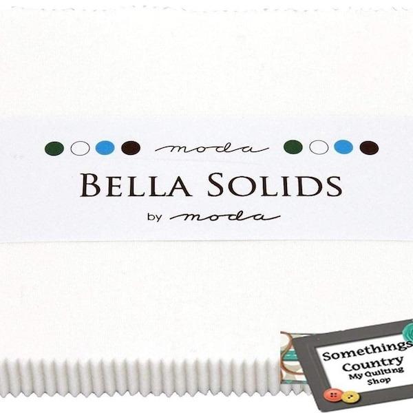 Moda Bella Solids White Bleached 9900PP-98 Charm Pack, 42 5-inch Cotton Fabric Squares