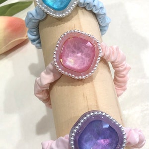 Hair Scrunchies With square -Hair Accessories For Girls-Scrunchies  Adorable Hair Accessories -Hair Ties For Thick Hair