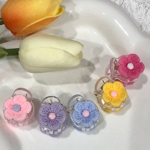 Mini Flower Hair Claws-Pack of 5-Tiny Hair Clips-Pastel Hair Clips-Cute Hair Accessories-Trendy Hair Accessories