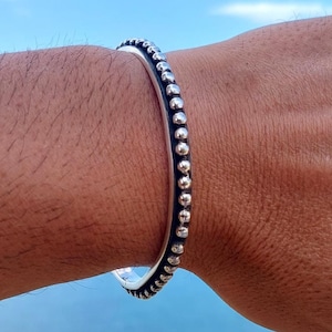 Men&#39;s Cuff Bracelet, Thick Cuff Bracelet, Sterling Silver Bracelet, Bangle Bracelet, Handcuffs Bracelet, Men&#39;s Silver Bracelet