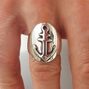 Anker Silberring, Anker Siegelring, Segler Kapitän Ring, Nautik Ring, Anker Schmuck, Sommerring, Kapitän Ringe, Sterling Silber