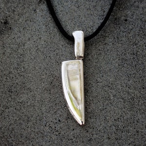 Meshangerketting, sterlingzilver, cadeau voor chef-kok, uniseks ketting, herensieraden, messieraden, herenketting, kleine mesketting