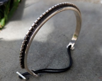 Handmade Solid 950 Silver Mohican Cuff Bracelet • Rock Biker Goth Punk Style