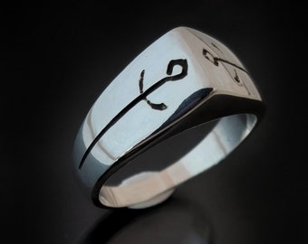 Anillo triangular para hombre, anillo geométrico, anillo minimalista, anillo de espada, plata de ley, anillo para hombre, joyería para hombre, anillo de banda de plata, anillo simple