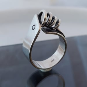 Silver Band Ring, Geometric Ring, Sterling Silver, Minimalist Ring, Men&#39;s Jewelry, Men&#39;s Ring, Silver Ring, Band Ring, Asymmetric Ring