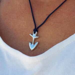 Anchor Necklace for Men, Men's Anchor Pendant, Sterling Silver Charm, Gift for Him, Surfer Nautical Necklace, Men Jewelry, Boyfriend Gift