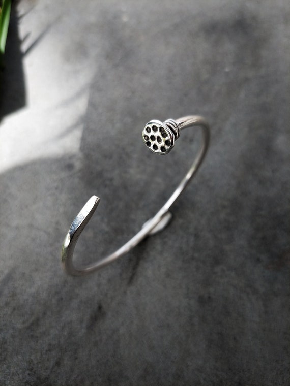 Buy Nail Bracelet Silver Nail Cuff Bracelet Gothic Bracelet