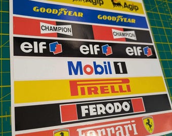 Scalextric Slot Car Decal Sticker Sheet - Model Racing 1/32 1/24 - 9x Stickers