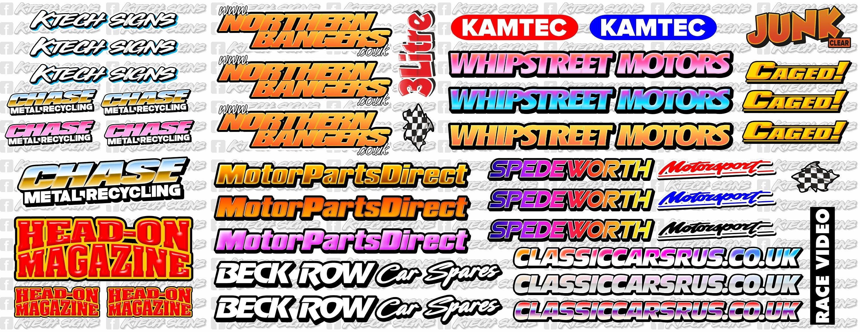 Car Sticker 24 X Doors Numbers 1/12th Oval Mardave Kamtec Decals