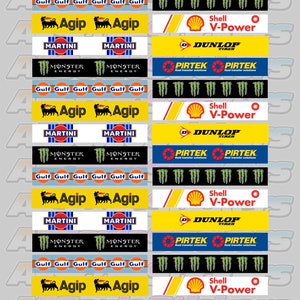 Slot Car Scalextric Small Model Racing Barrier Building Mixed Sticker Decal Sheet x32 Stickers RC Radio Control Sheet 2