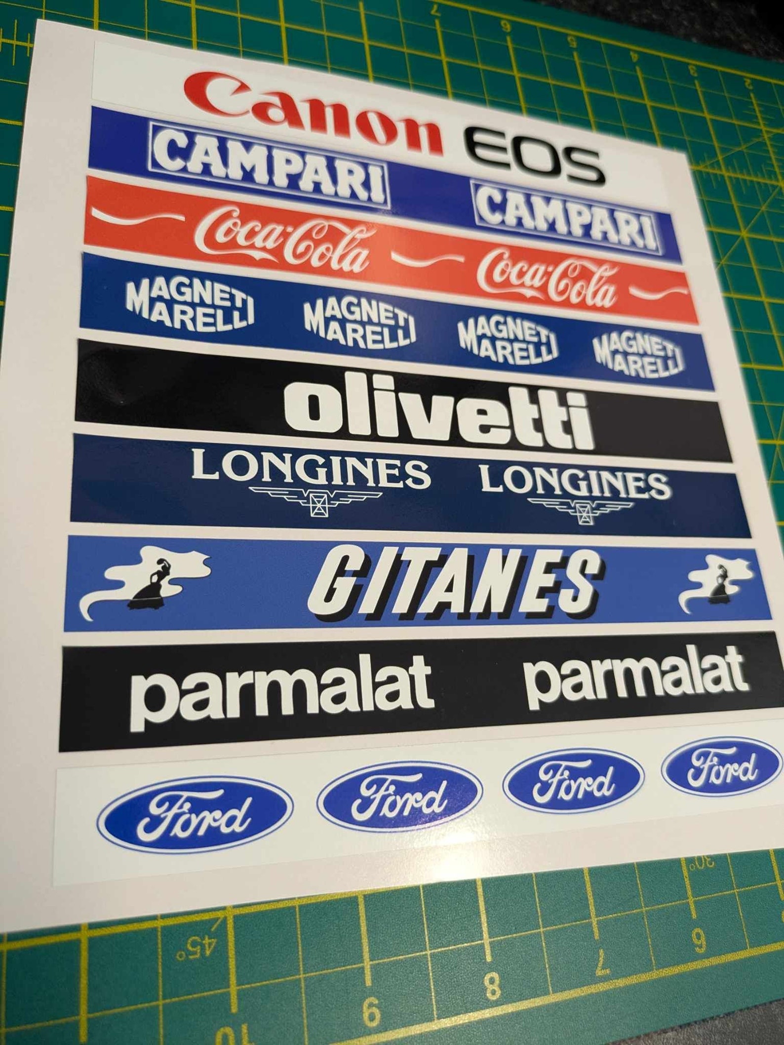 Scalextric Slot Car Decal Sticker Sheet - Model Racing 1/32 1/24 - 9x ...