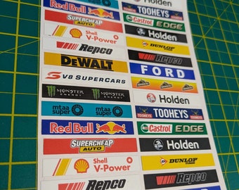 Slot Car Scalextric Small Model Racing Barrier Building Mixed Sticker Decal Sheet - x32 Stickers RC Radio Control