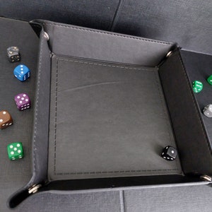 Foldable Leather PU Dice Tray - Table Top Gaming Board Games Wargames Multiple colour options available