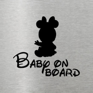Baby Mickey Minnie Disney inspired Baby on board vinyl car sticker