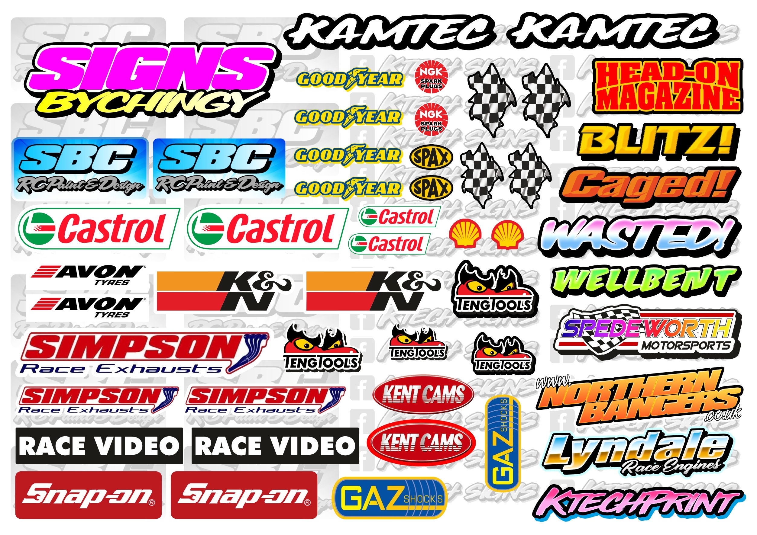 20 X RC 1-10 Numbers Stickers 1/10 Buggy Touring Race Car Tamiya Mardave  Schumacher 50mm Decals 