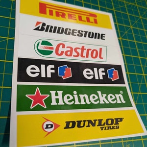 Scalextric Slot Car Decal Sticker Sheet - Model Racing 1/32 1/24 - 6x Stickers