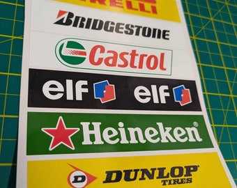Scalextric Slot Car Decal Sticker Sheet - Model Racing 1/32 1/24 - 6x Stickers