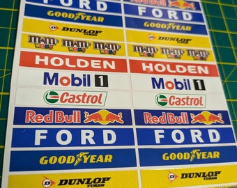 Slot Car Scalextric Small Model Racing Barrier Building Mixed Sticker Decal Sheet - x32 Stickers RC Radio Control