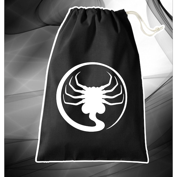 Alien Facehugger Dice Bag - Table Top Gaming Board Games Wargames Clan Sigil Logo Army Clan