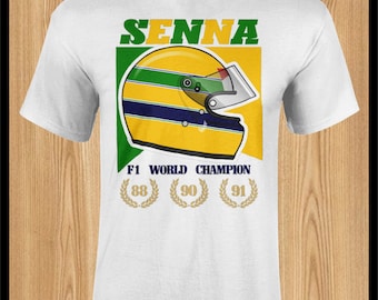 Maglietta ispirata al campione del mondo Ayrton Senna - F1 Formula 1 Mclaren Design Motor Racing