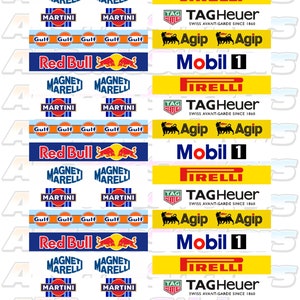 Slot Car Scalextric Small Model Racing Barrier Building Mixed Sticker Decal Sheet x32 Stickers RC Radio Control Sheet 10