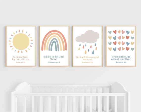 Christian Nursery Decor | Christian Baby Gift | Christian Nursery Wall Art | Baby Verses| Kid's Bible Art |