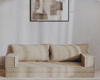 Modular Floor Sofa Bed, Customizable Foam Couch, Montessori Style